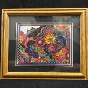 Laurel Burch Carlotta in the Secret Garden 1995 Vintage Fantastic Felines Art